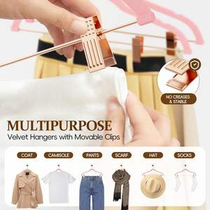 Perchas de Terciopelo de Alta Calidad con Clips Ajustables, Perchas Delgadas Antideslizantes de Fieltro para Pantalones - Product Image 2