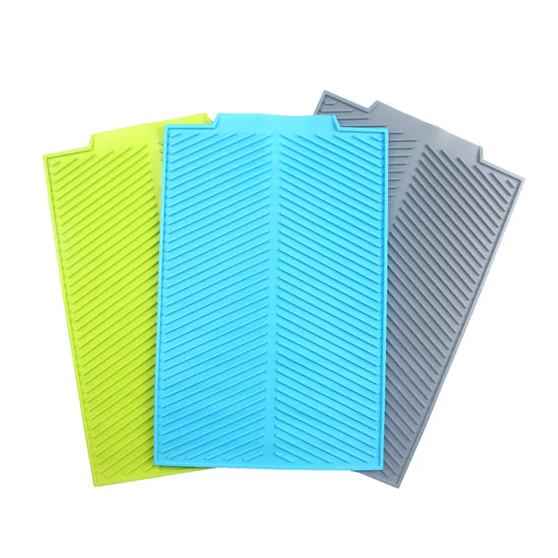 Hot Sell Anti Slip Easy To Clean Silicone Mat For Kitchen Silicone Drain Mat