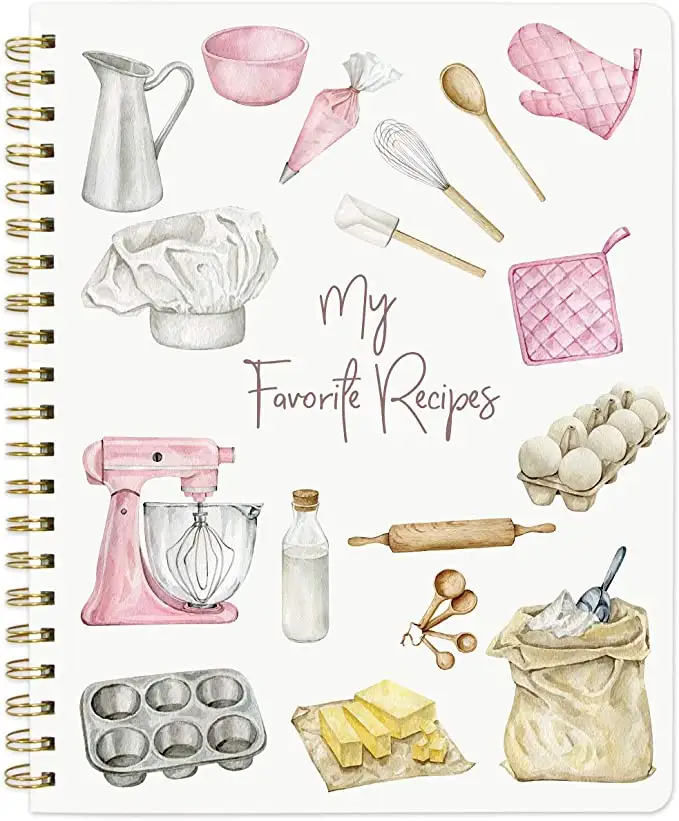 Recipe Notebook Blank Cookbook Recipe Binder 8.5" x 11" Blank Recipe to Write in for Mother's Day Gift good counter book