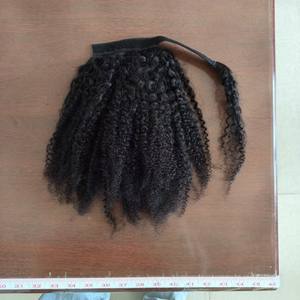 Extensions de cheveux humains en queue de cheval enveloppante, afro bouclés crépus, lots de cheveux en queue de cheval, vente en gros, fournisseurs de cheveux humains vierges brésiliens - Product Image 6