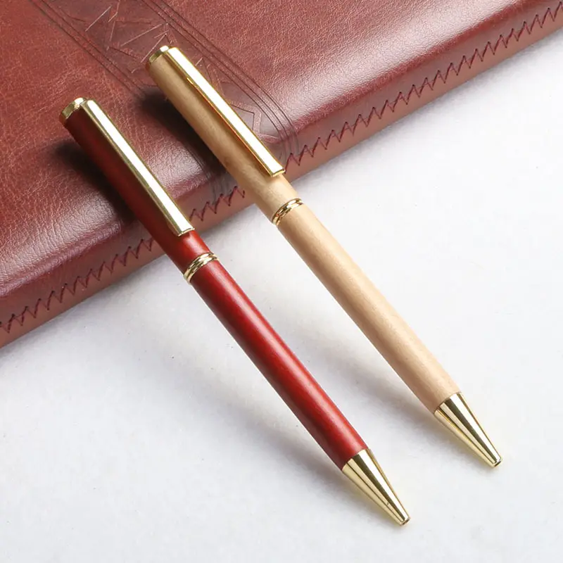 Factory Hot Sales Customized Logo Office Wood Stylus Ball Point Pens Custom Eco Friendly Natural Wooden Bamboo Ballpoint Pen