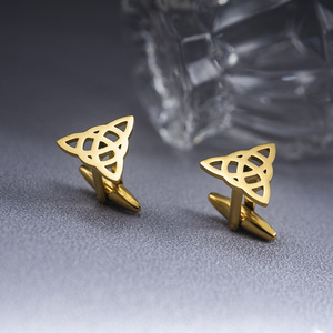 Gemelos Retro Celticos Triquetra de Acero Inoxidable para Hombre, Accesorios para Camisa Francesa y Traje, Ocasiones Formales de Negocios - Product Image 4