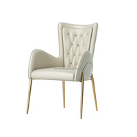 Chaises de salle à manger en tissu personnalisées marron/blanc/noir/gris, style moderne de luxe, avec pieds en acier inoxydable