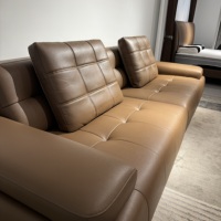 Canapé-lit en cuir véritable résistant à l'usure avec un design carré, structure intérieure solide, durable, conserve son éclat pendant des années