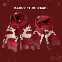 Écharpe tricotée réversible double face pour Noël, motif de Noël, cadeau de Noël pour le Nouvel An, écharpes tricotées
