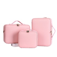 Sac de Maquillage Professionnel Portable en Cuir PU pour Voyage, Trousse de Rangement avec Poignée, Organisateur pour Artistes, Commande Mixte en Gros Prête à Expédier