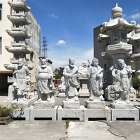 Contes populaires, les huit immortels traversant la mer, sculptures de figures taoïstes chinoises anciennes, sculpture en pierre, grande sculpture de Bouddha