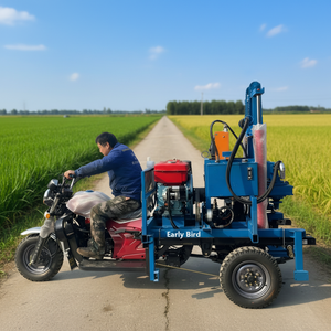 Foreuse à eau portable diesel à trois roues plus puissante, pour forage de puits d'eau de 100 à 150 mètres - Product Image 1