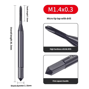 Kobalthaltige Mikroschraubengewindebohrer, kleine gerade geriffelte Gewindebohrer M1.2 M1.4 M1.6 M1.8 der Marke <span class=keywords><strong>Hysk</strong></span>, nitriert beschichtet - Product Image 4