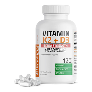 Capsules de vitamine D3 K2 en gélules molles 5000 UI, extra-fortes, pour le soutien des os et du cœur, sans gluten, sans soja - Product Image 2