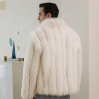 Veste en fourrure de renard blanc pour homme, style classique simple, prix d'usine, veste en fourrure de renard véritable pour homme