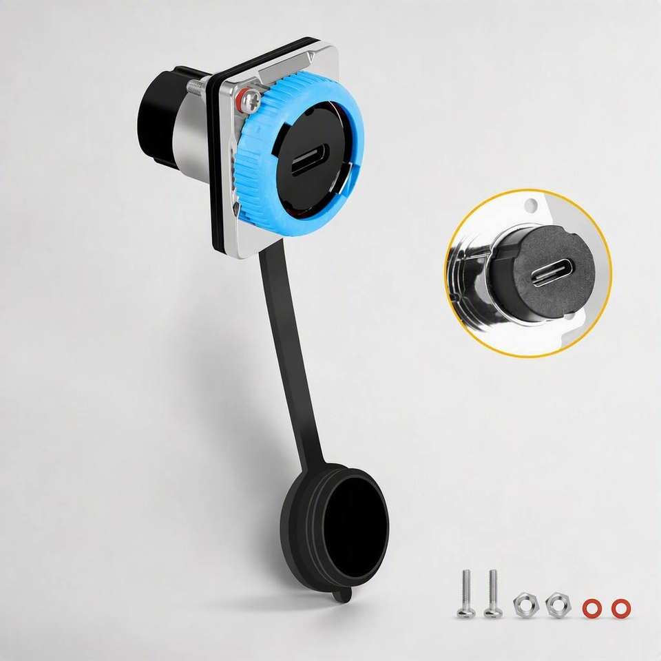 IP68 Waterproof USB C Connector High Speed 10Gbps Panel Mount Type C Female to Female Adapter