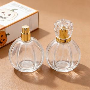 Factory Price 50ml Pumpkin <b>Style</b> Crimp Perfume Bottles Large Capacity Refillable Press <b>Spray</b> Containers with Low Order - Product Image 1