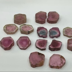Rodajas de Turmalina Sandía Natural de Alta Calidad, Gemas de Cristal Rosa Sueltas, Corte Liso, Par Perfecto, Venta al por Mayor para Joyería - Product Image 4