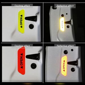 Juego de 4 Pegatinas para Puerta de Coche, Señal de Advertencia de Seguridad Universal, Cinta Reflectante de Alta Visibilidad, Pegatina para Casco de Motocicleta - Product Image 5