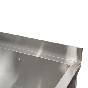 Évier commercial en acier inoxydable avec cadre tubulaire carré, finition polie, bac utilitaire autoportant pour restaurant et hôtel - Product Image 4