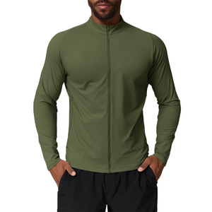 <b>Men's</b> Stand Collar Sports <b>Jacket</b> Solid Color Polyester Wadding <b>Warm</b> Outdoor Casual Fitness Wear - Product Image 5