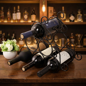 Porte-vin en métal moderne avec une capacité de 6 bouteilles pour la présentation à domicile - Product Image 6