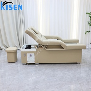 Kisen Head Spa Foot Bath Shampoo <b>Bed</b> Equipped with Water Circulation <b>LED</b> Light Therapy Steam and Feet Wash Sink Pedicure Chair - Product Image 2
