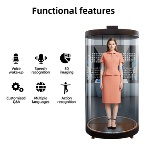 Projecteur d'affichage 3D en cylindre transparent avec interaction IA pour l'éducation, les expositions médicales, les musées, contrôle vocal ZX-21.5 Cold- - Product Image 2