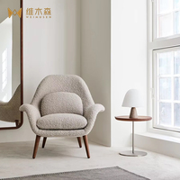 Fauteuil canapé artistique en bois à une place avec accoudoirs courbés, fauteuil lounge personnalisable pour hôtel, café, salon