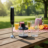 Mixeur Plongeant Multifonctionnel en Acier Inoxydable de Qualité Supérieure, pour Smoothies, Haute Vitesse, Capacité 600ml, Électrique, pour Cuisine