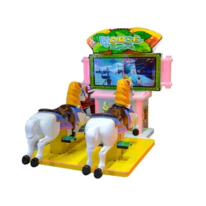 Máquina de juego de carreras de 2 jugadores para niños, máquina de juego de vídeo para montar a caballo, Arcade, parque de atracciones, gran oferta