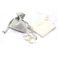 Pochette à bijoux en cuir microfibre Bestpacking, sac d'emballage de luxe en daim pour bijoux, sac à bijoux à cordon, logo personnalisé