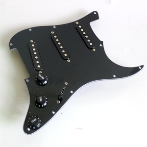 Para <span class=keywords><strong>STP50</strong></span>, protector de guitarra de plástico y metal con 11 orificios para tornillos, con pastillas cerámicas escalonadas SSS (blanco/negro) para guitarras eléctricas - Product Image 4