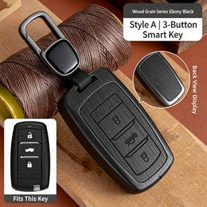 Étui de protection en métal pour clé de voiture Vinfast VF3 VF5 VF8 VF9 LUX, coque de protection en grain de bois, porte-clés, accessoires intérieurs auto - Product Image 5