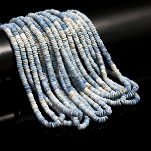 Perles en opale bleue péruvienne, forme de pneu Heishi, 6 mm, 7 mm, perles en pierres précieuses naturelles pour la fabrication de bijoux, brins de 16 pouces, prix de gros - Product Image 3