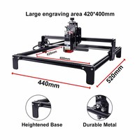 Machine de gravure laser CNC portable 4240 40W avec moteur pas à pas, mini routeur de bureau pour bois, MDF, papier, refroidissement par air
