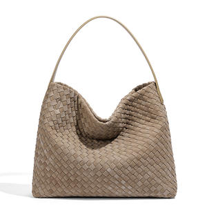 Bolso de Hombro de Lona Tejida de Gran Capacidad para <span class=keywords><strong>Mujer</strong></span>, Estilo Retro, de Poliéster Esmerilado, para Llevar Bajo el Brazo - Product Image 4