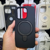 Étui en silicone liquide magnétique avec béquille 360° °   Coque de protection intégrale avec support pour recharge sans fil pour iPhone 17 Pro