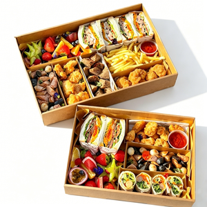 Caja <span class=keywords><strong>de</strong></span> Charcutería al por Mayor, Empaque <span class=keywords><strong>de</strong></span> Papel Personalizado con Ventana para Picnic Familiar, Catering, Fiestas y Platos Compartidos - Product Image 1
