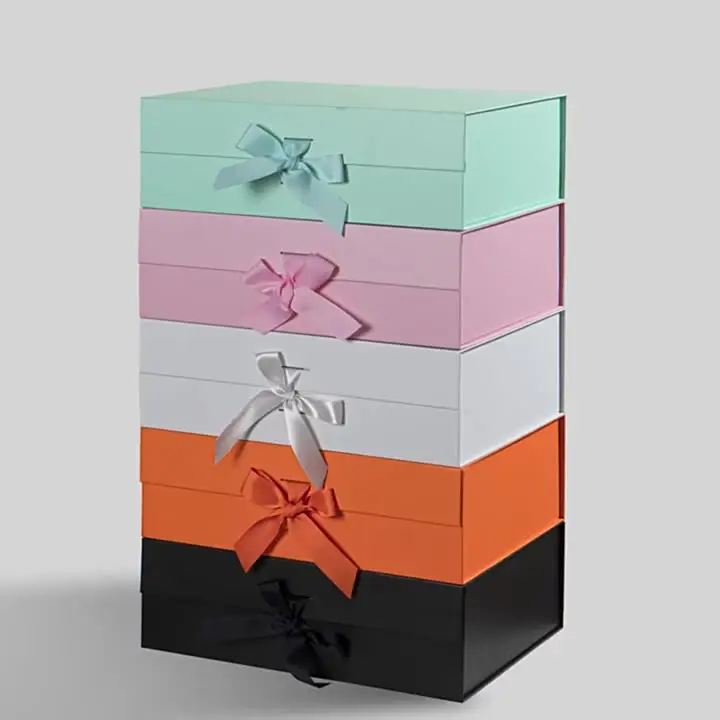 Confezione regalo personalizzata con nastro intercambiabile e chiusura magnetica per confezioni di lusso robusta scatola pieghevole