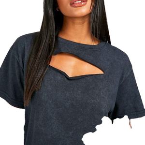 Vestido camiseta de verano informal para mujer con logotipo personalizado estampado ecológico con Método digital - Product Image 2