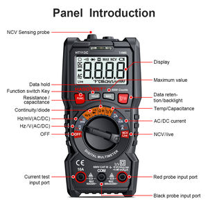 Multimètre numérique professionnel portable avec fils de sonde de <span class=keywords><strong>test</strong></span> testeur de multimètre de résistance de courant de tension ca/cc - Product Image 4