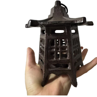 Lampe pagode hexagonale en fonte orientale vintage Bougeoir Lanterne à usage intensif Porte-bougies