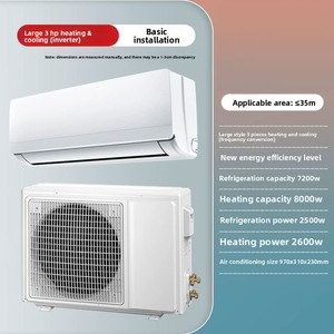 เครื่องปรับอากาศติดผนัง 3HP รุ่น R410A ระบบทำความเย็นและความร้อน ประหยัดพลังงานระดับ 1 สำหรับห้องนอนใช้ในบ้าน 12000-30000BUT 3HP ติดผนัง M - Product Image 1