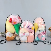 Sac à dos à cordon transparent personnalisé sacs d'emballage en plastique étanches pour poupée peluche ours griffe