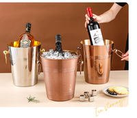 Seau à glace à la mode Seau de refroidisseur de boisson en acier inoxydable élégant Seau à glace à cocktail Seau à champagne pour bars à cocktails Mariages