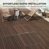 Dalles WPC Co-extrudées 2ème Génération 30x60/30x90cm avec Couvercle de Protection Étanche Écologique pour Extérieur, Revêtement de Sol Emboîtable de Luxe
