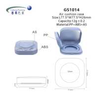 Boîtier compact carré pour coussinets 12g, vide, en plastique, pour crème BB et poudre, avec fenêtre transparente en forme de cœur, pour palette de maquillage, fournisseur