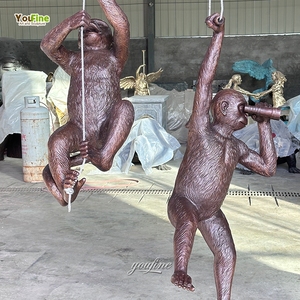 YOUFINE実物大鋳造ブロンズ真鍮吊り猿像彫刻 - Product Image 6