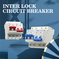 Interrupteur de transfert manuel double puissance 2P+2P Mini MTS 220V 50/60Hz avec disjoncteur différentiel à verrouillage différentiel 63A 32A