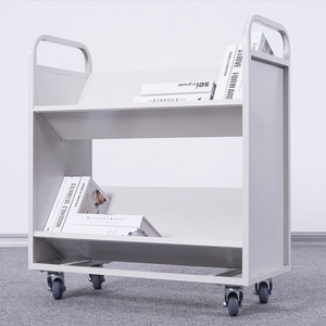 Carrito para biblioteca, <span class=keywords><strong>escalera</strong></span> para libros, estantería silenciosa móvil <span class=keywords><strong>de</strong></span> hierro y madera para sala <span class=keywords><strong>de</strong></span> archivo, almacenamiento <span class=keywords><strong>de</strong></span> datos <span class=keywords><strong>de</strong></span> documentos para uso escolar y oficina - Product Image 2