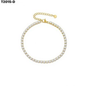Amy Amy <b>Anklet</b> 925 <b>Silver</b> Rhodium Plated Crystal Rhinestone Round Brilliant Cut Classic Style Women's Everyday Wear - Product Image 2