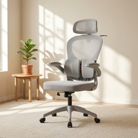 Chaise de bureau ergonomique entièrement en mesh, nouveau design, avec accoudoirs réglables, support lombaire et dossier inclinable.