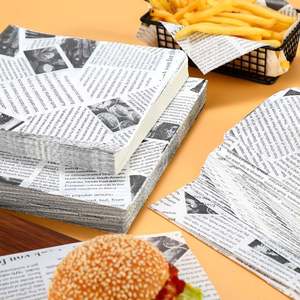 Emballages en papier jetables personnalisés pour la restauration rapide, résistants à la graisse, pour hamburgers, frites, nuggets de poulet frit - Individuel pour pain, biscuits, à emporter - Product Image 5